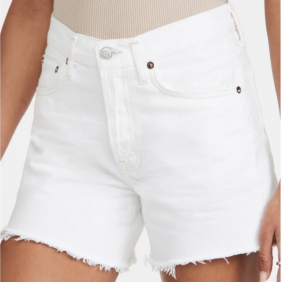 AGOLDE Parker Long Denim Short Panna Cotta new with tags - Picture 1 of 5